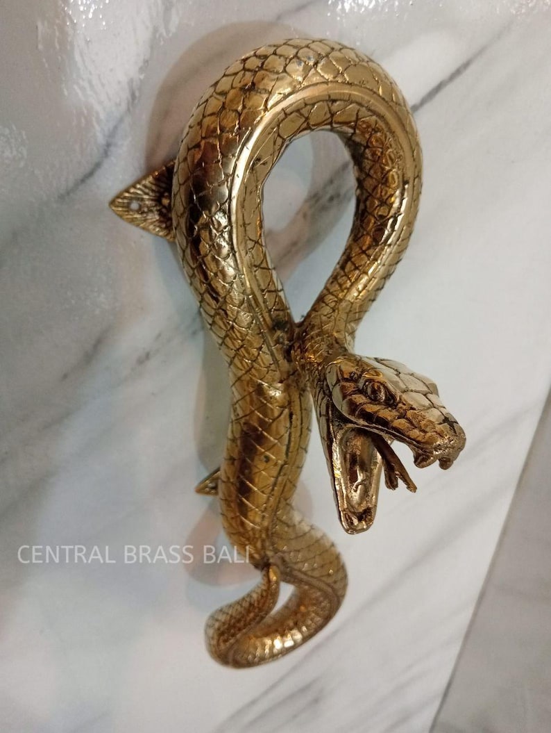 1x Pcs Brass Snake Door Handle, Rattlesnake Sculpture Pull, Rustic ...