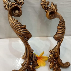 2x pcs Leaf style Classic door vintage handle,  French door pulls, front door handle, Door handle pull, door handle set, main entry tool