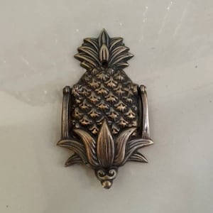 Hospitality Pineapple Brass Door Knocker 5.90" Vintage | Antique Decorative Brass front door knocker Door Knocker and accessories |