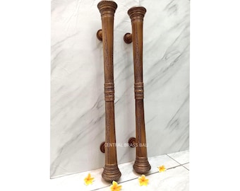 Very Large Brass Victorian Style Door Pull Handle - 100cm Antique Exterior(TARRIF PAID)