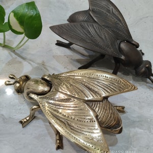 May include: Two brass fly sculptures. One fly is gold and the other is dark brown. The gold fly is detailed with small dots and lines. The dark brown fly is detailed with lines. The gold fly
Bee ashtray brass

Vintage bee ashtray

Golden bee figurine

Brass insect ashtray

Bee decor for shelves

Brass bee home decor

Bee collectible souvenir

Bee shaped ashtray gift

Unique brass ashtray

Insect themed ashtray
Bee gift for him

Bee lover gift idea

Small gift for smoker

Bee collectible gift