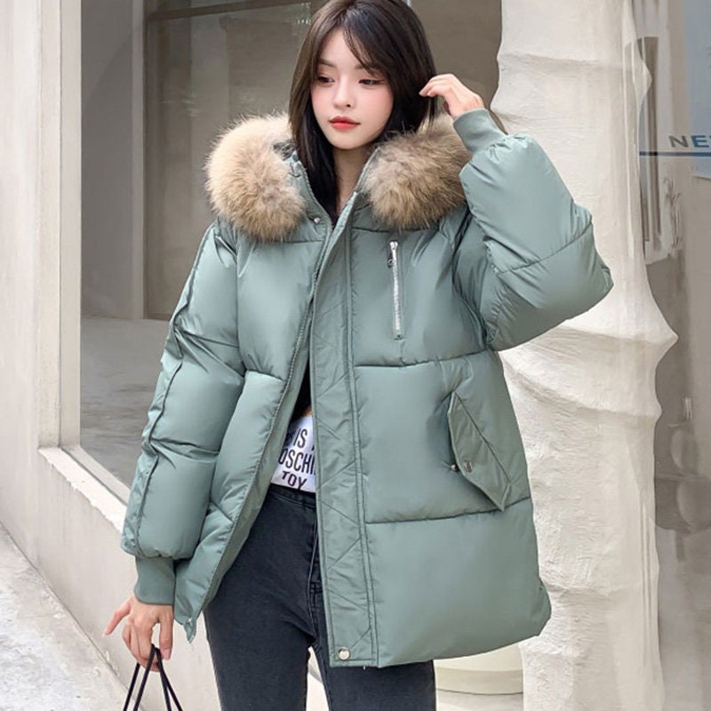 New Winter Women Fur Collar Parkas Jackets Fashion Hooded - Etsy UK