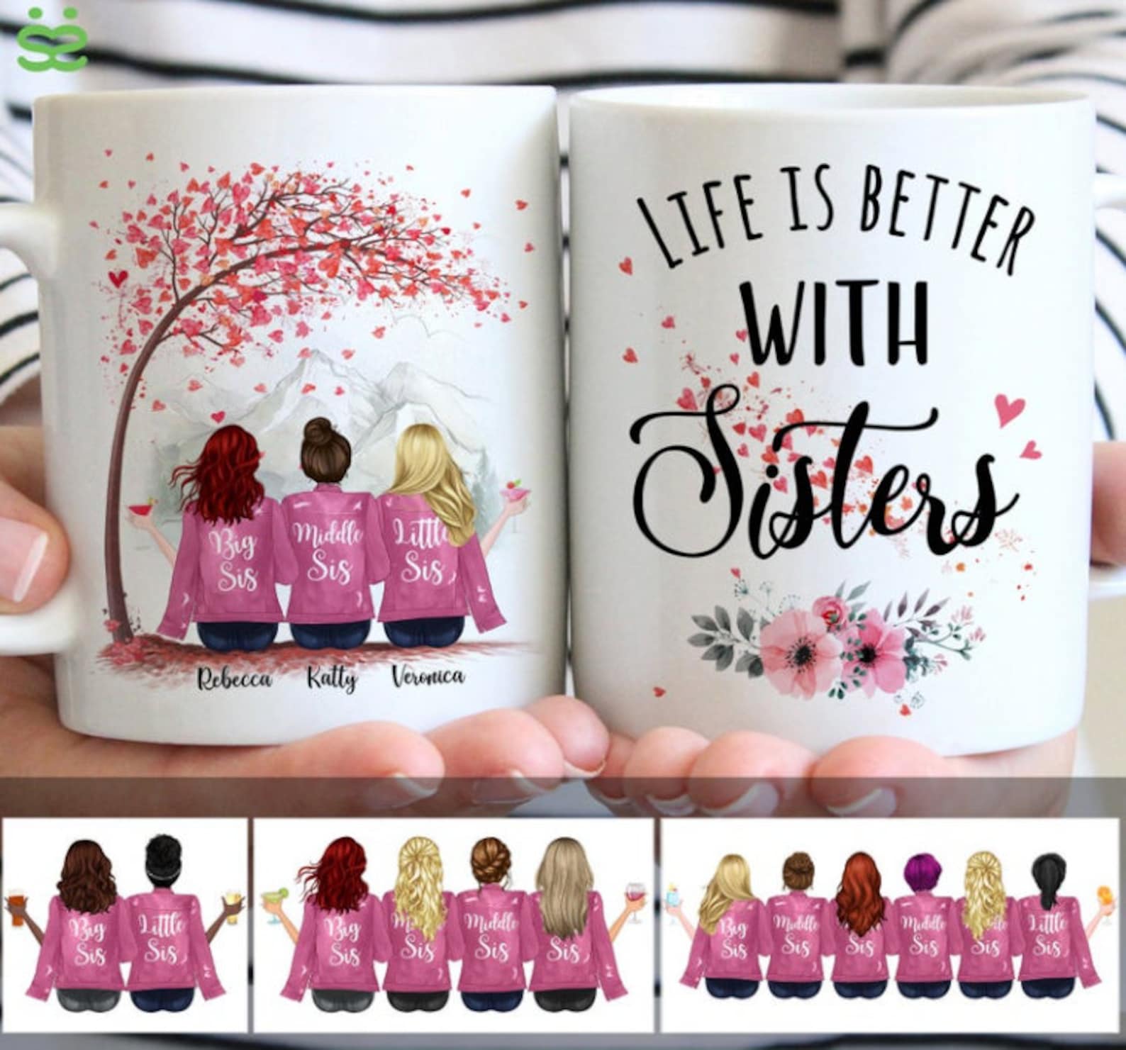 Personalisierte Schwester Tasse Personalisiertes Schwester Etsy