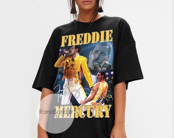 Queen Bohemian Rhapsody Music Freddie Mercury Mens Printed T-Shirt Gift Tee Queen Bohemian Rhapsody Music Freddie Mercury Mens Printed T-Shirt Gift Tee