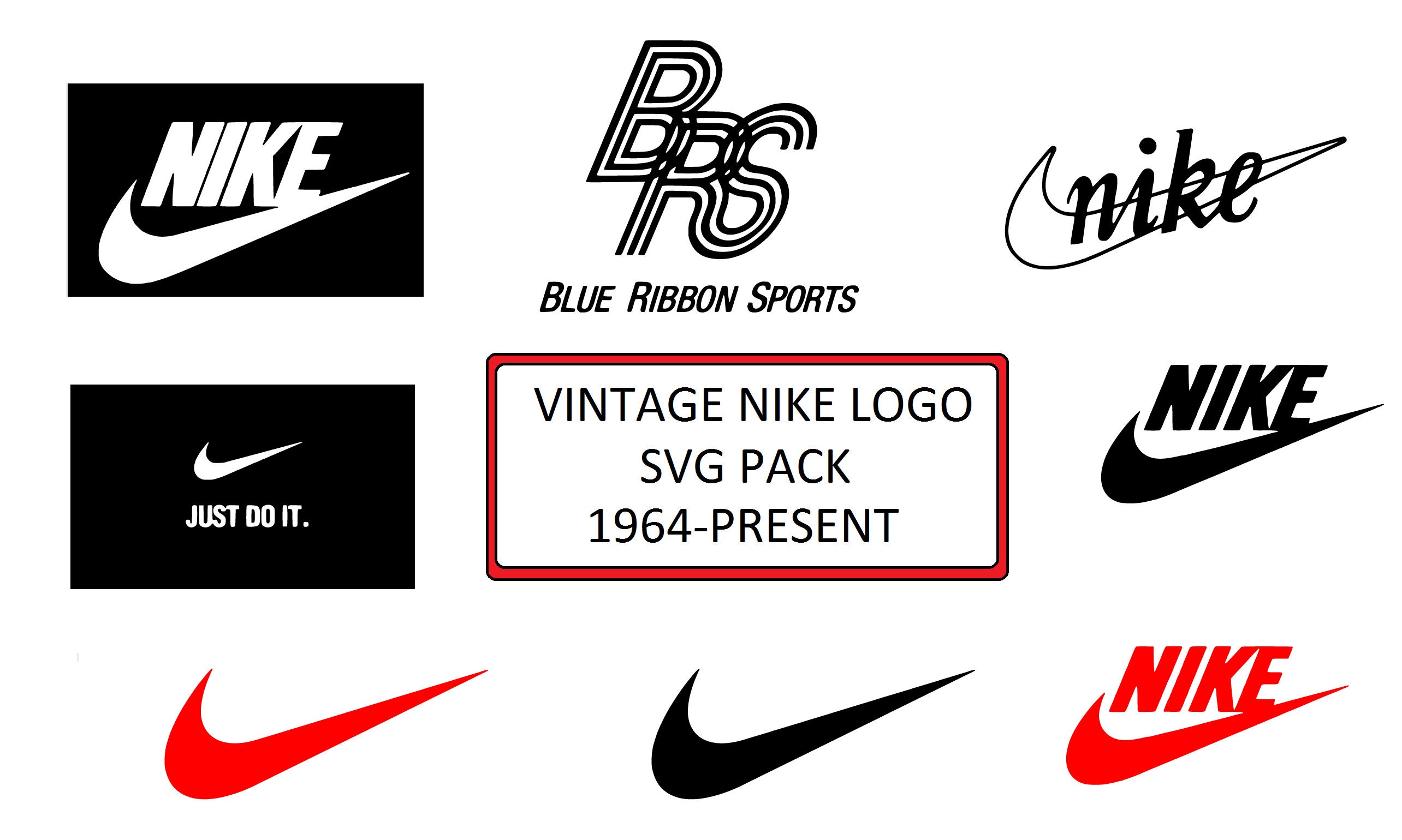 Download Vintage Nike Logo SVG Pack 1964-Present | Etsy