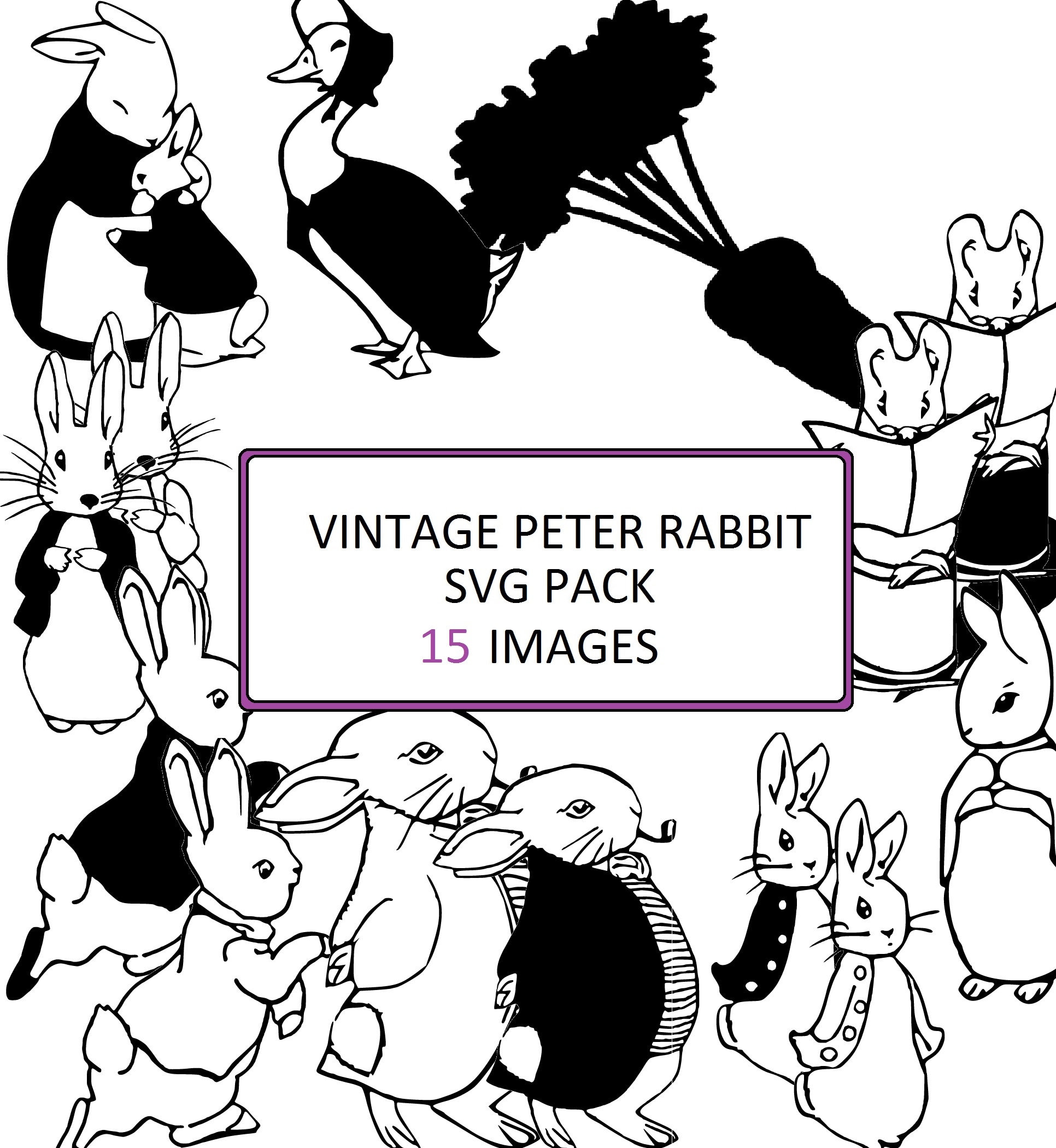 Vintage Peter Rabbit SVG pack | Etsy