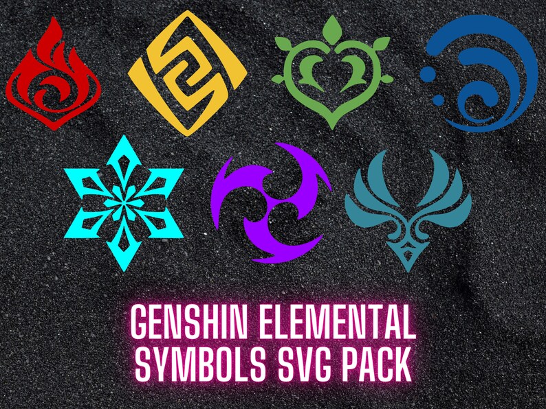 Genshin Elemental Symbols SVG Pack | Etsy