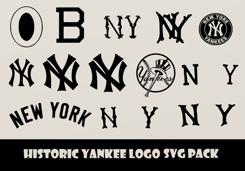 Vintage Yankee Logo SVG Pack Historic Yankee Logo SVG Pack | Etsy