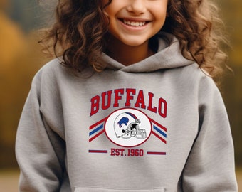 Vintage Kid Buffalo Football Sweatshirt Buffalo Bill Sweatshirt Gift for Buffalo Bill Fan Gift Bills Football Pullover Buffalo NY Sweatshirt