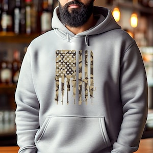 Camo hoodie cheap with american flag