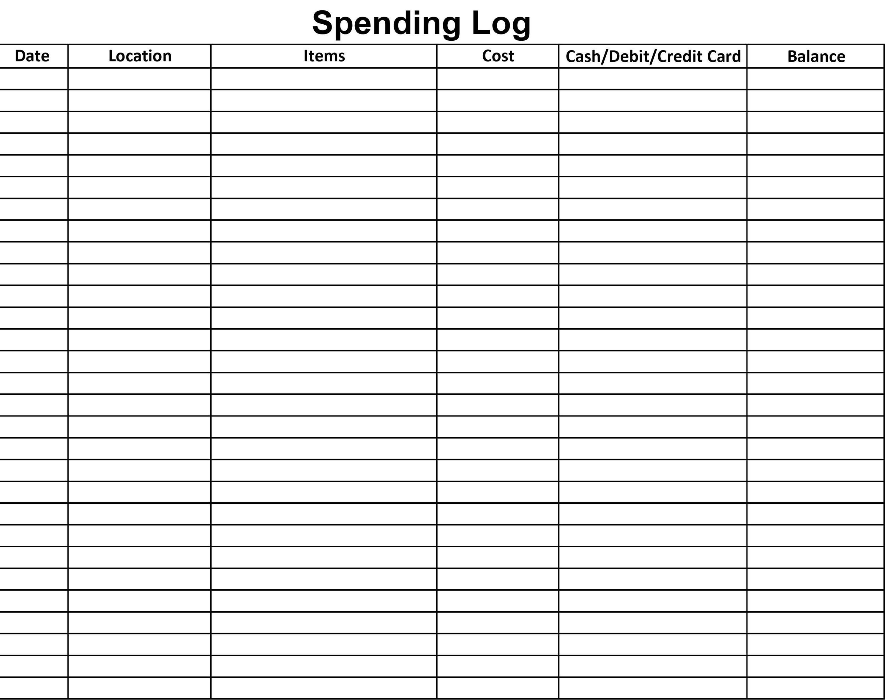 Printable Spending Tracking Worksheet Monthly Track What | Etsy