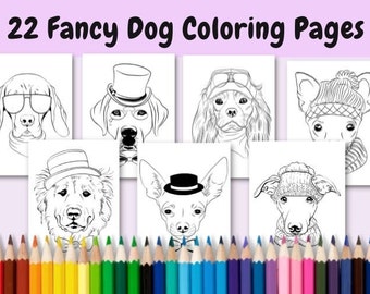 Download Dog Coloring Pages Etsy