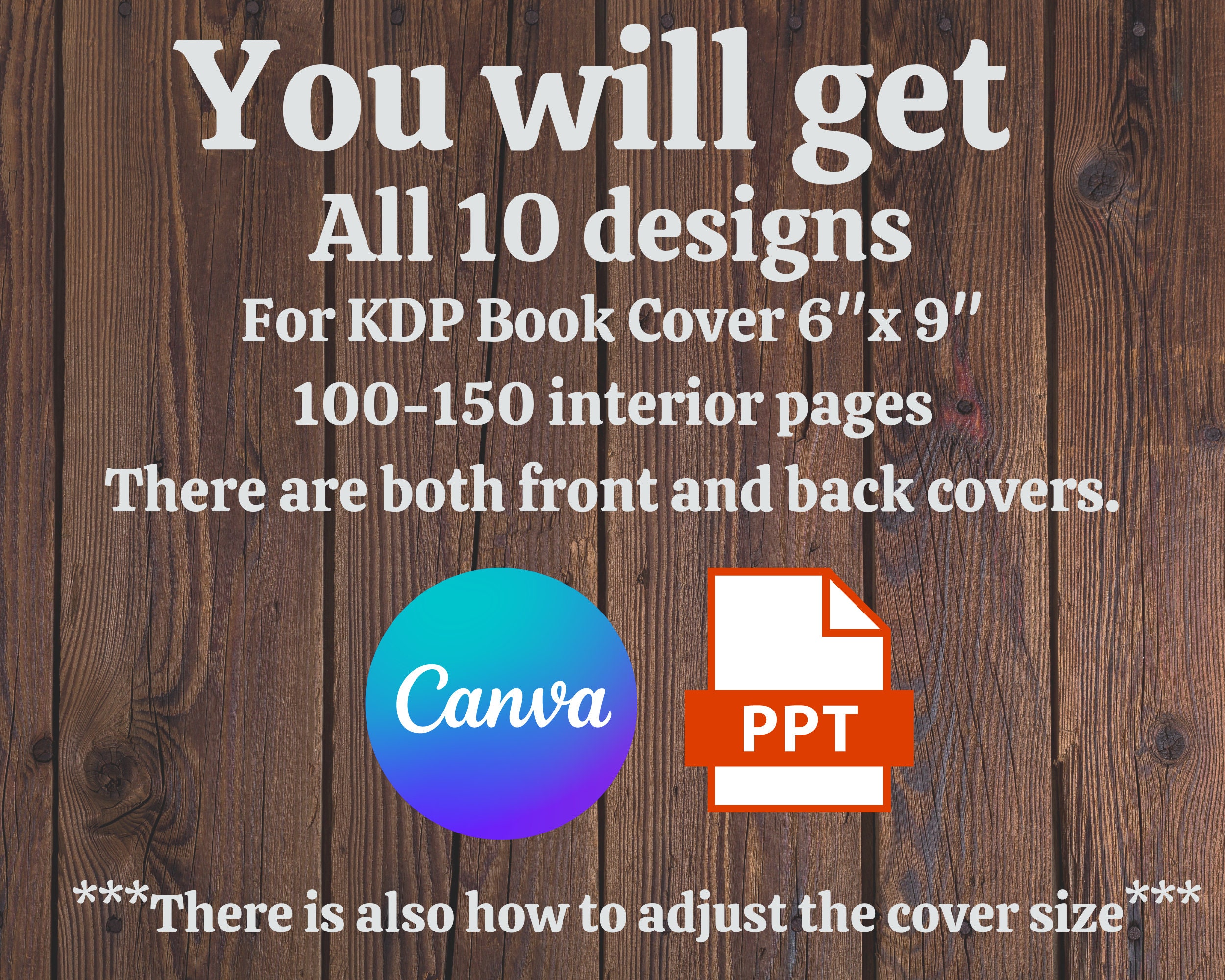 KDP Book Cover Template Editable and Adjustable to Any Size Etsy
