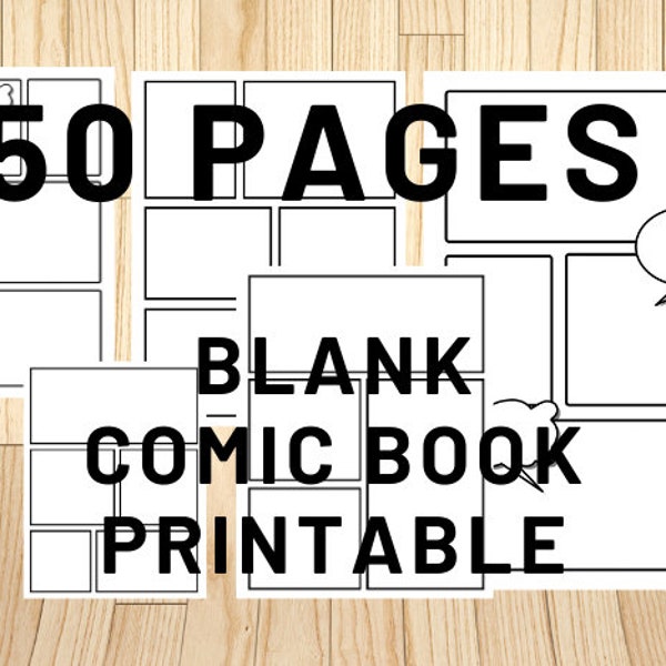 Blank Comic Book Pages Printable Digital Paper Clipart Create Your Story Diy Comic book INSTANT DOWNLOAD Pdf KDP Interior