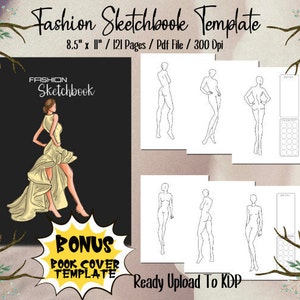Fashion Style Sketchbook for Girls: Create Your Own Style, Easy Way to Sketch Your Fashion Design, 110 Large Pages with Figure Templates, Size 8.5 X 11 [Book]