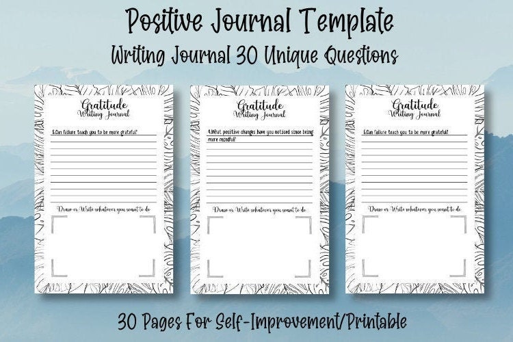 Positive Journal Templategratitude Journalguied Etsy