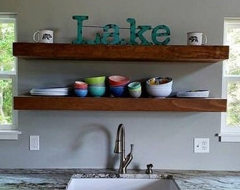 Floating Wood Shelves