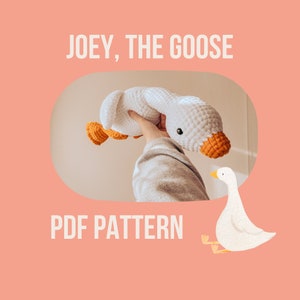 Joey the goose crochet pattern, crochet pattern amigurumi, crochet plushie pattern, crochet, handmade crochet pattern, digital pattern