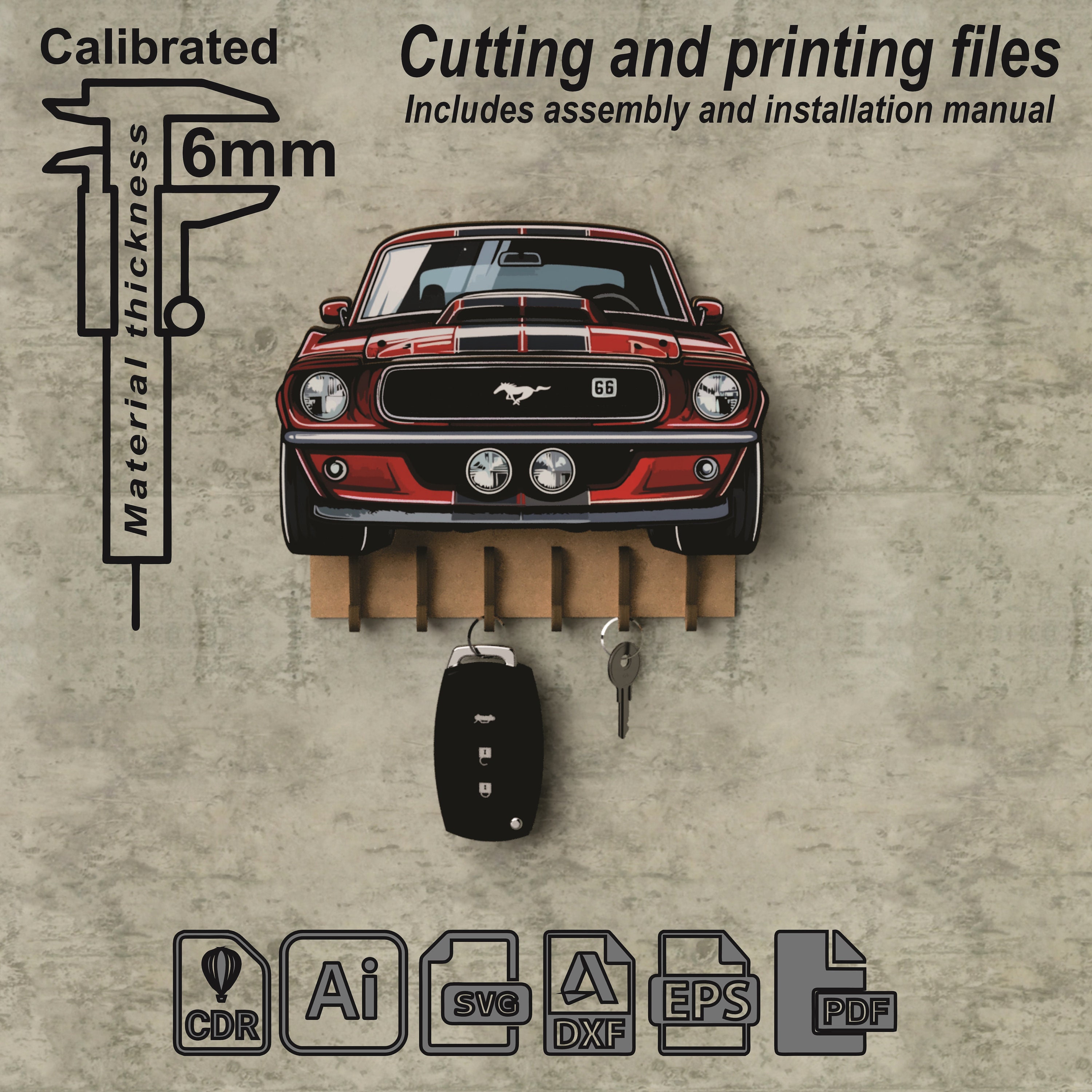 Ford Mustang Key Holder. Keyholder. Wall Keyring. - Etsy