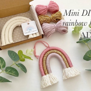 MINI Macramé rainbow kit, DIY Craft kit, Letterbox Gift, craft box - Loule Love