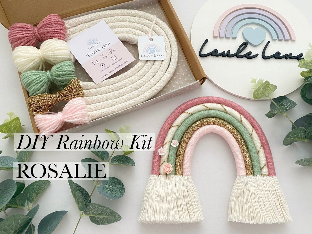 DIY Macrame Floral Rainbow Kit, DIY Craft Kit, DIY Craft Box, Craft ...