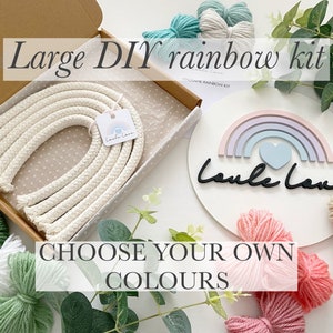 DIY CUSTOM macramé rainbow kit, large, craft box, Craft kit, Letterbox gift - Loule Love