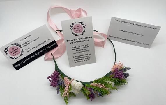Dried Floral Half Crown Lavender Pink And Purple Hair Etsy