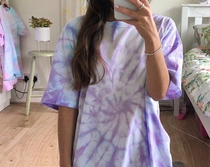 Tie dye T-Shirt - Parma Violet Swirl Purple - 100% Cotton - Handmade in the UK - Adult and Child Sizes Available - FREE Postage