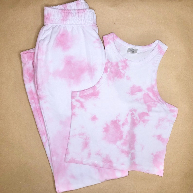 Tie Dye Lounge Set Handmade Loungewear Racerback Crop Etsy
