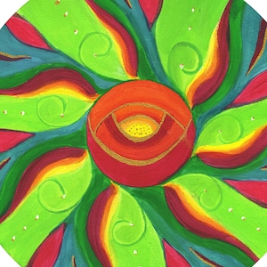 Energy picture mandala No. 5, original, acrylic on canvas, 30 x 30 cm
