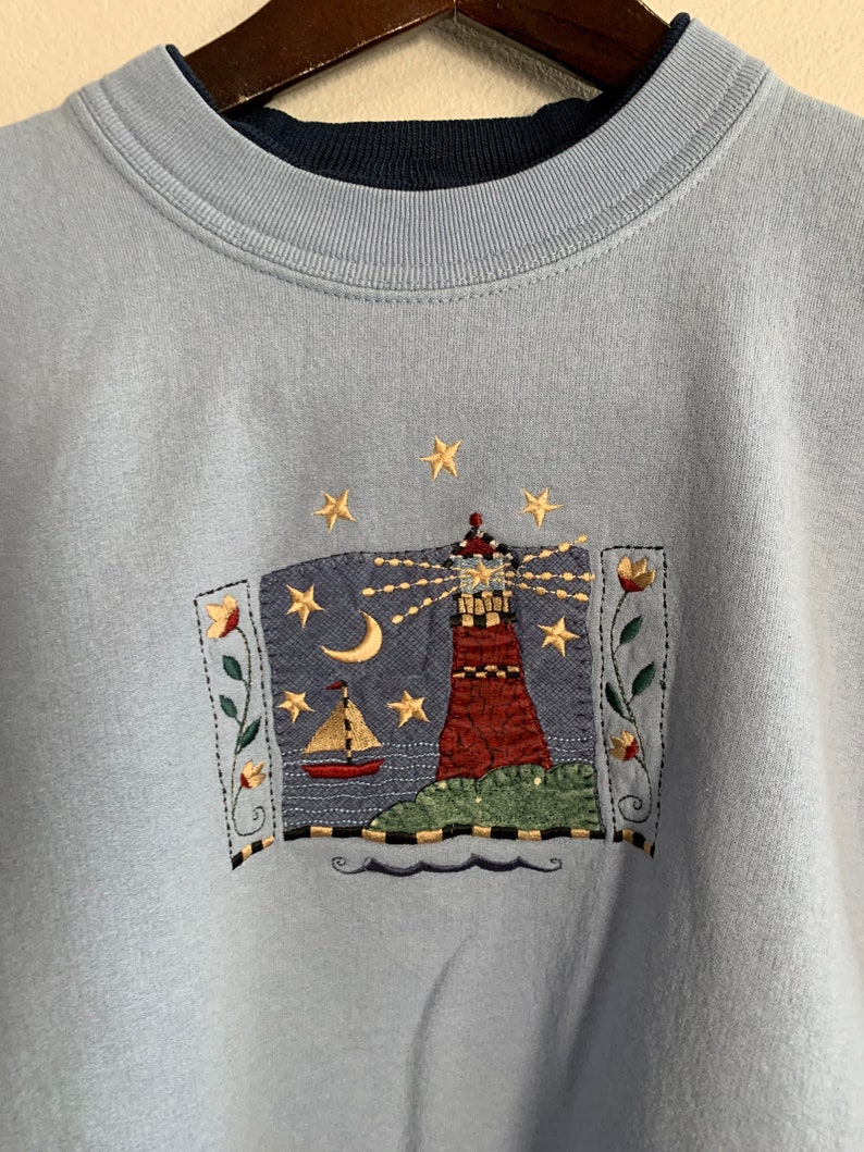 Sweatshirt top stitch by morning sun size L Etsy