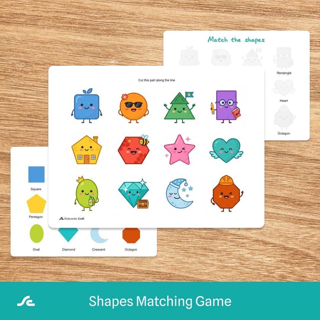 Shapes Matching Game Printable – Toddler Learning Activity (digital ...