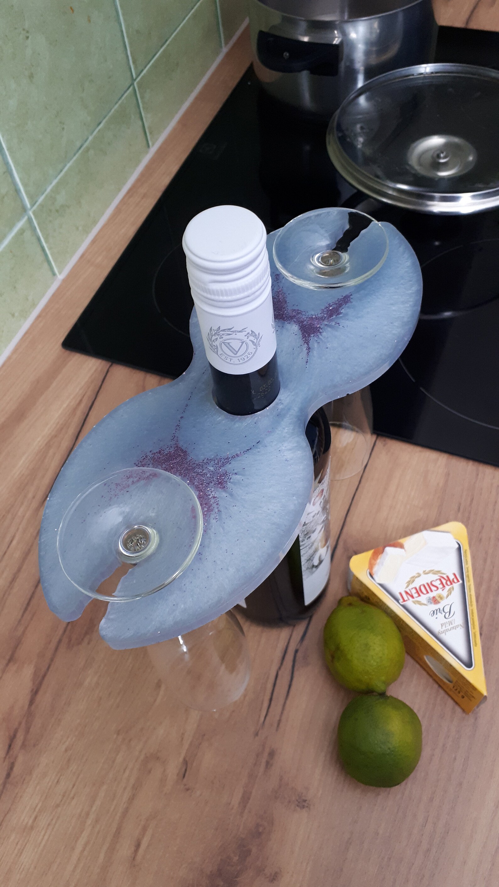 Wine and glass resin holder Etsy