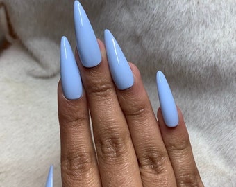 Baby Blue Nails Etsy