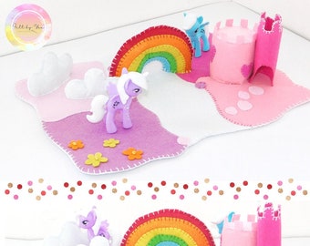 Felt "Dreamland" play mat, felt play mat, small world