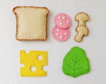 Handmade Felt Sandwich Toy – Pretend Play Food Set
