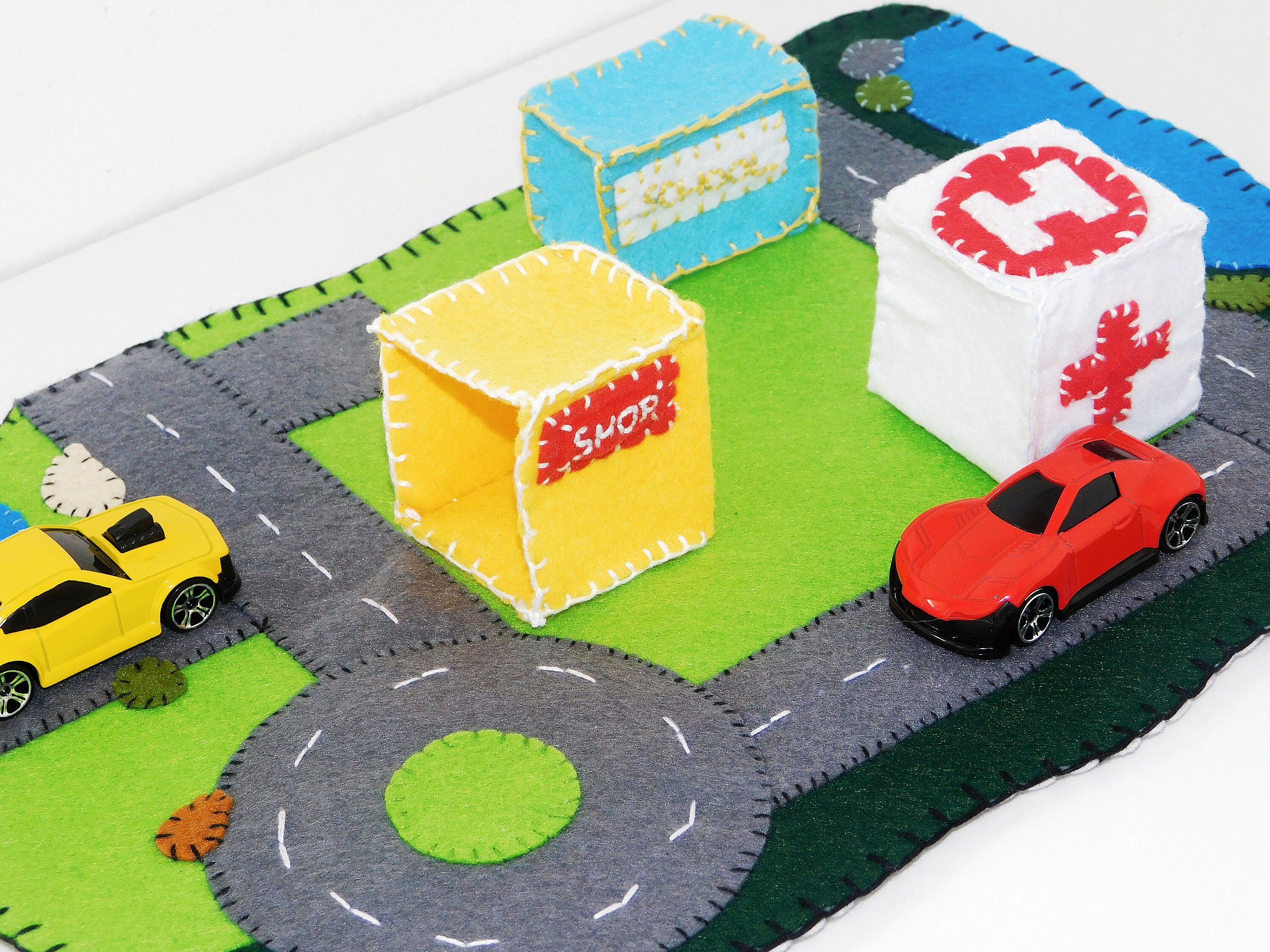 Car Play Mat Small City Travel Play Mat Etsy