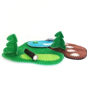 Juego de tapete de fieltro de doble cara y extremo abierto: un juguete imaginativo ideal para viajar