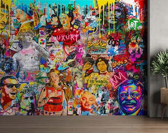 カラフルなポップアート風グラフィティ壁紙壁画、アーバンストリート