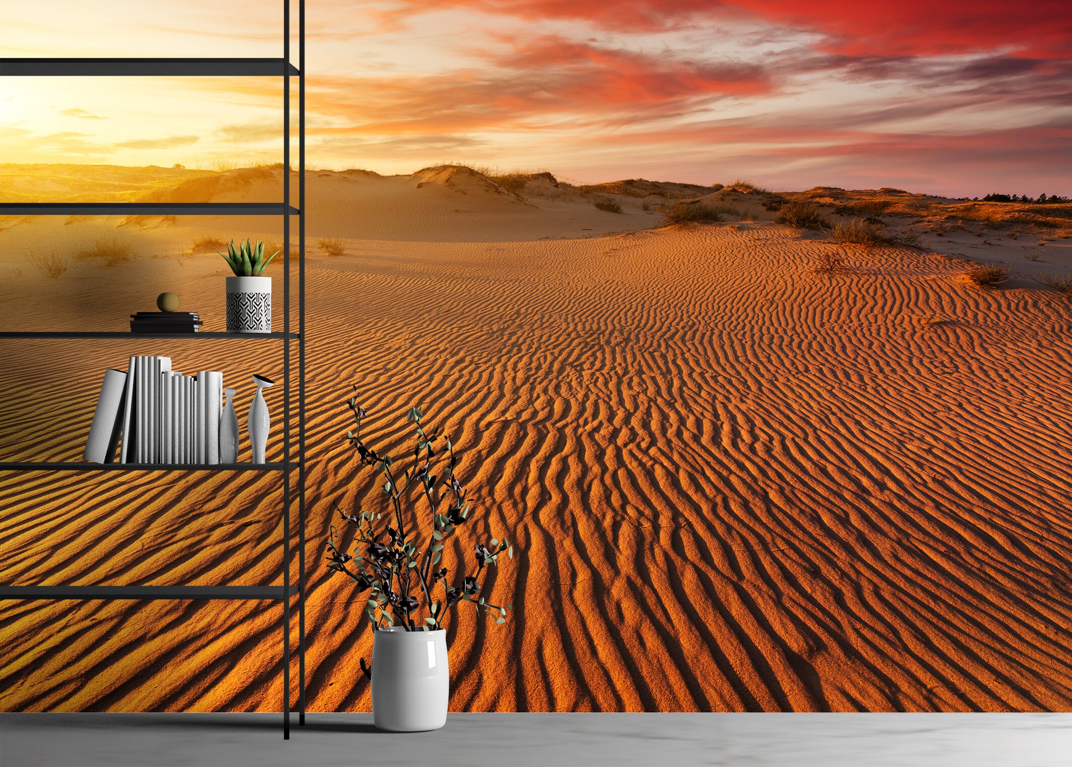 Sahara Desert Mural Wallpaper Peel and Stick Desert Landscape Wallpaper