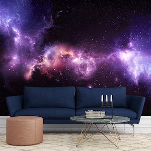 Galaxy Star Clusters Nebula Mural Print Wallpaper Peel and Stick Space Wallpaper Stars in Space Decor Art Wallpaper Home Room Wall Mural