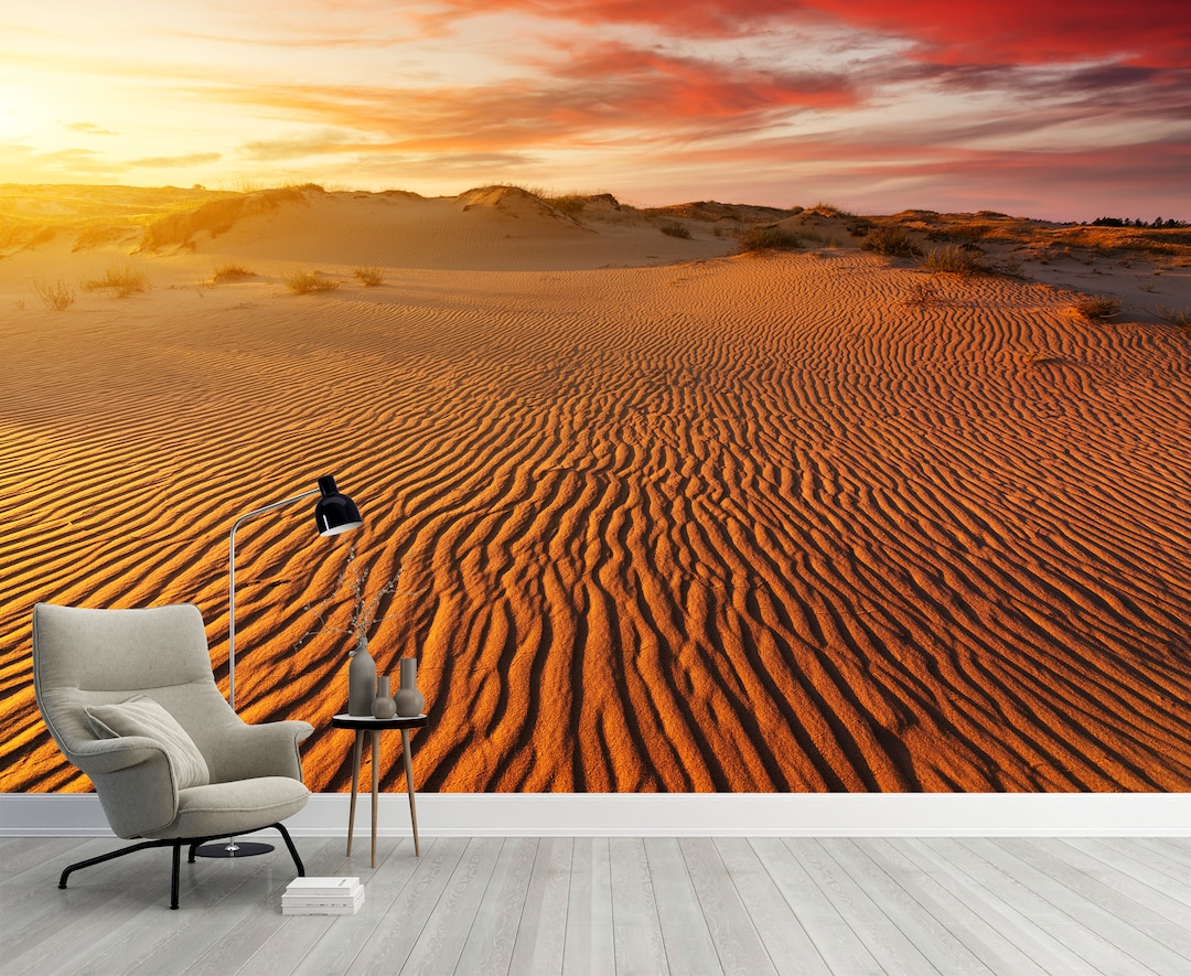 Sahara Desert Mural Wallpaper Peel and Stick Desert Landscape Wallpaper
