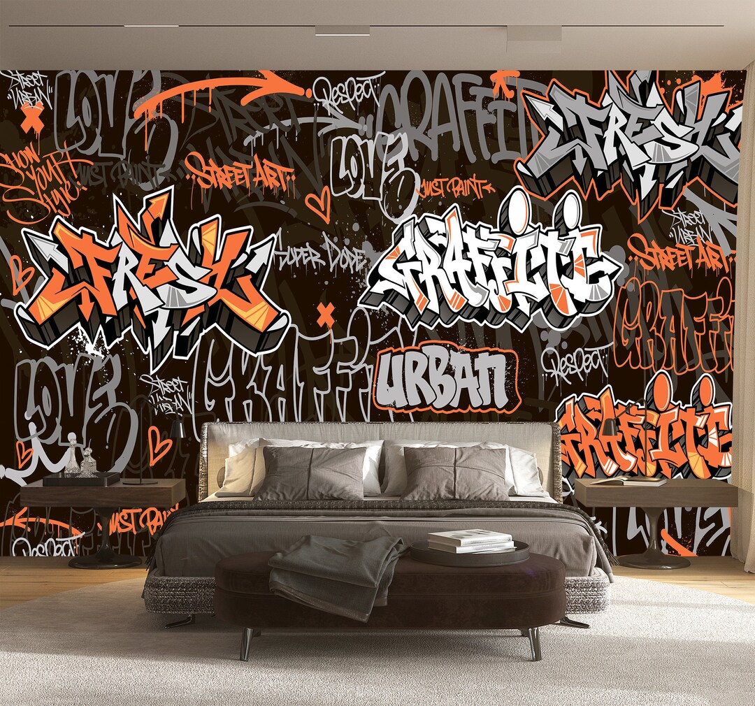 Graffiti Abstract Wallpaper Peel and Stick Street Art - Etsy