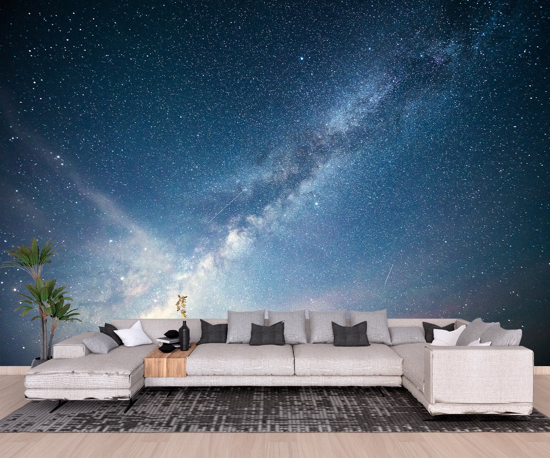 Milky Way Stars Space Wallpaper Mural Peel and Stick Galaxy Wall Decor ...