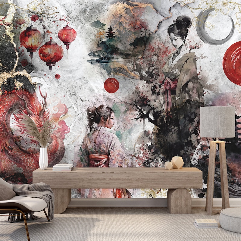 Oriental Wall Mural - Etsy