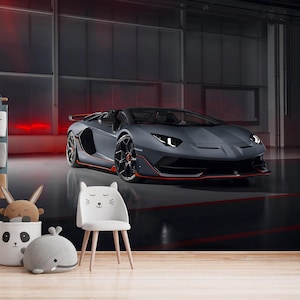Lamborghini Supercar Tapete schälen und aufkleben Sportwagen Wandbild Rennwagen Dekor Mann Höhle Tapete Jungen Raum Tapete