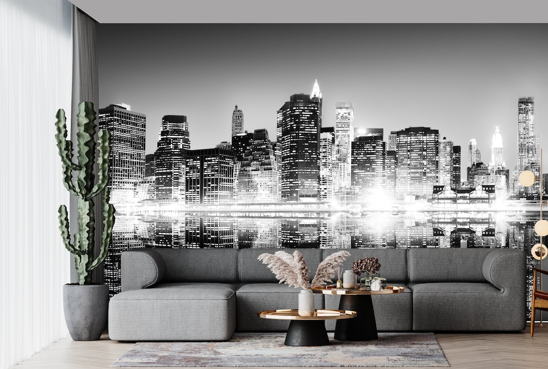 New York City Skyline Wallpaper: Peel and Stick Skyscraper Wall Mural ...