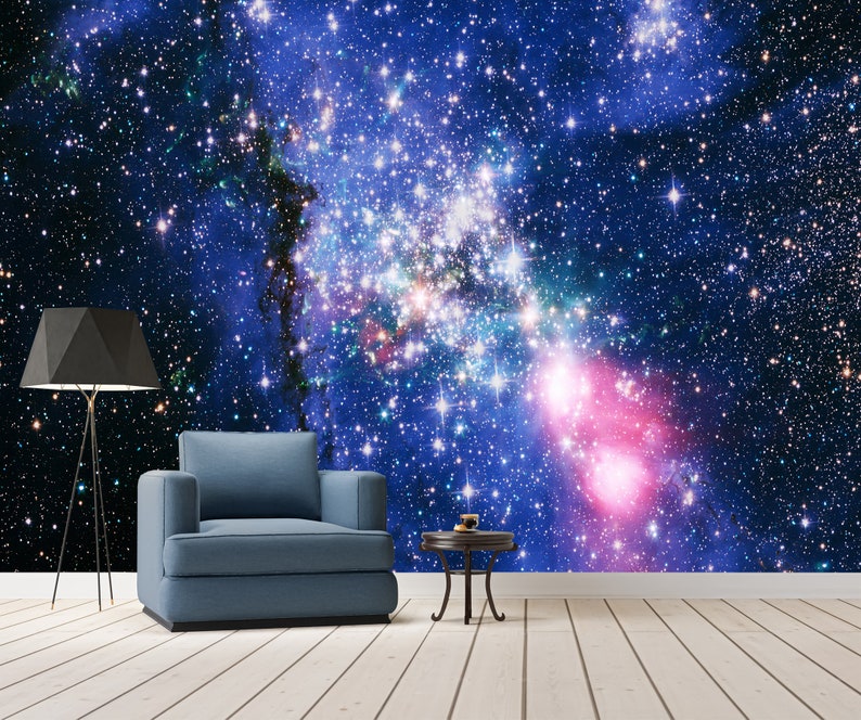Stars in Space Wallpaper Galaxy Mural Print Peel and Stick Art Space