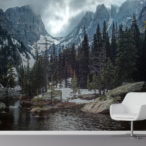 Wall Mural Mountain Landscape Wallpaper Peel and Stick Print Lake And Mount Art Self Adhesive Luxurious Mural Wall Decor Bedroom