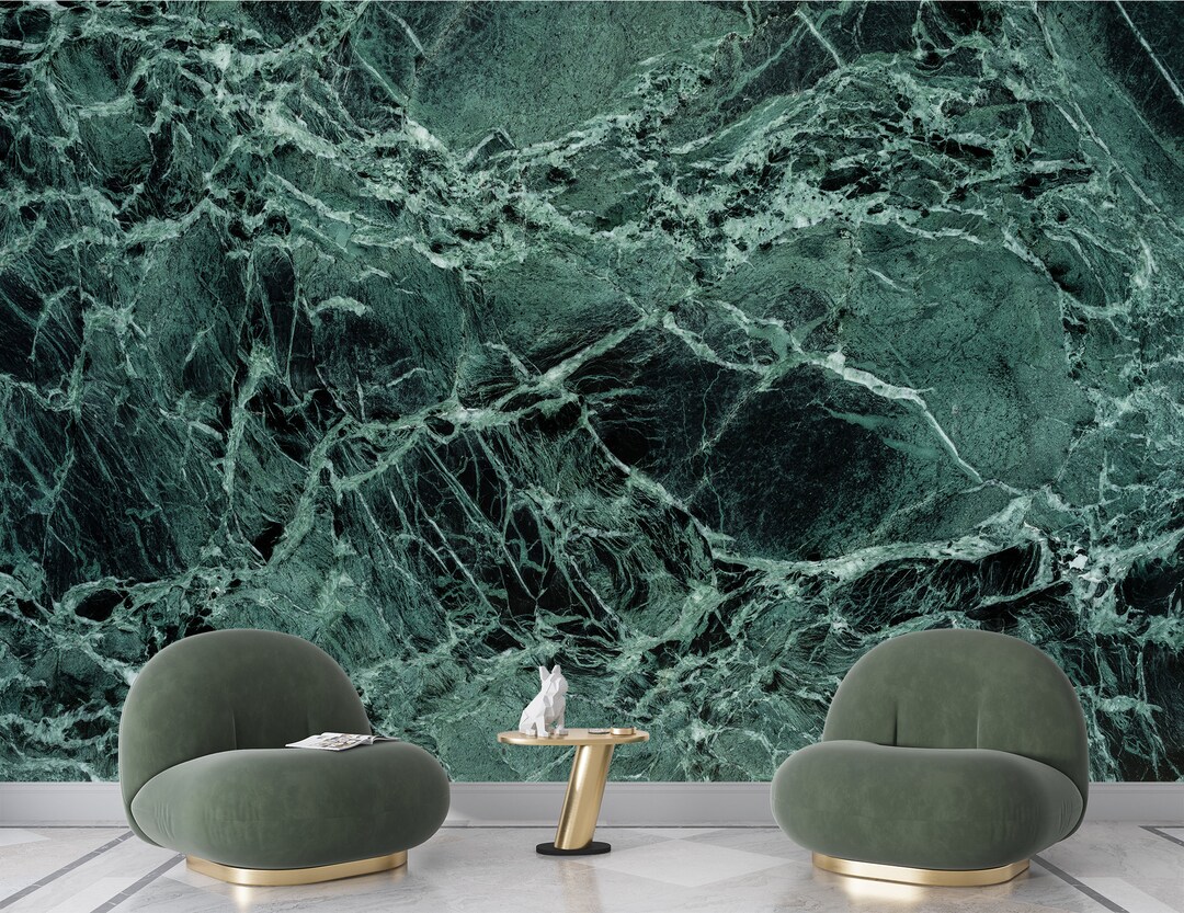 Marble Green Stone Wallpaper Abstract Wall Mural Abstract Print Peel and Stick Wall Decor Art